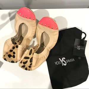 Yosi Samra nude/neon foldable flats 8